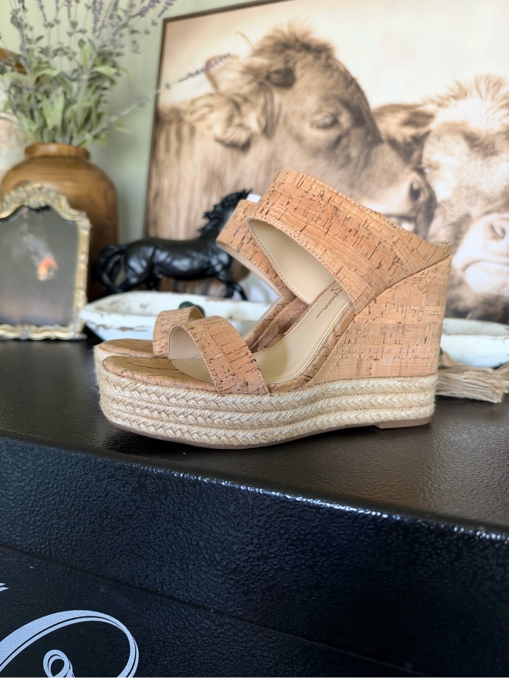 Jessica Simpson Cork Espadrille Wedge Sandals - Natural Cork